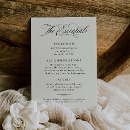 Convites Stately Calligraphy Wedding Details Card