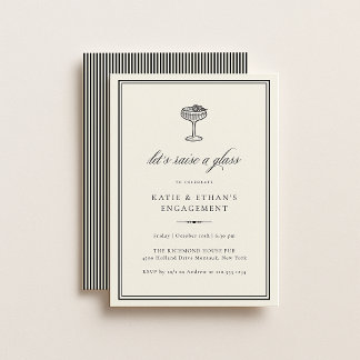 Convites Stately Raise A Glass Invitation