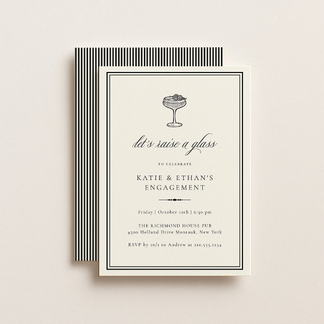 Convites Stately Raise A Glass Invitation (Criador carregado)