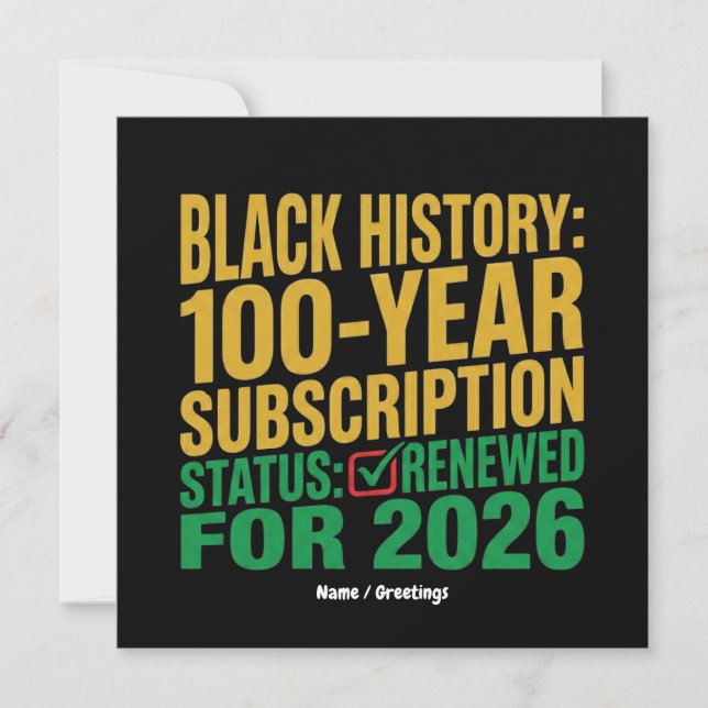Convites Status da Assinatura de 100 Anos da História Negra (Frente)