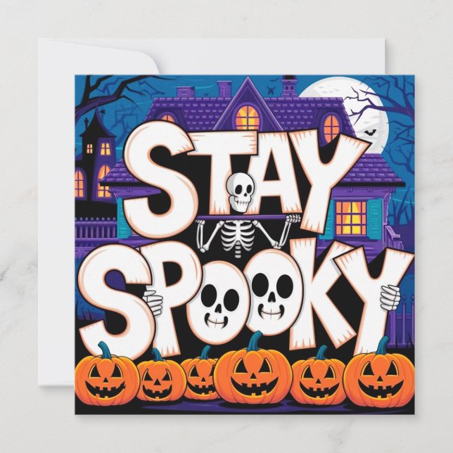 Convites Stay spooky skeleton (Frente)