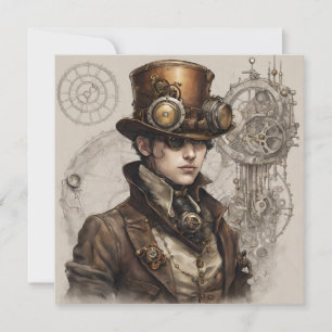 Convites Steampunk Victorian Gentleman Trabalho de arte