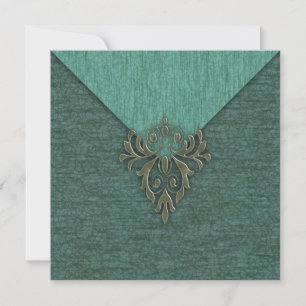 Convites Steampunk Vintage Damask e Floral