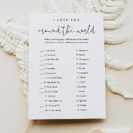 Convites STELLA I Te Amo Em Torno Do Jogo Da Noiva Mundial