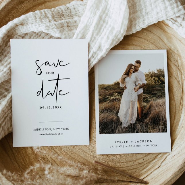 Convites STELLA Modern Edgy Foto Salva A Data (Criador carregado)