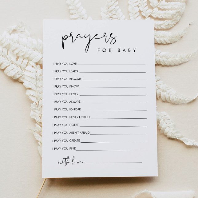 Convites STELLA Prayers for Baby Advice Card (Criador carregado)