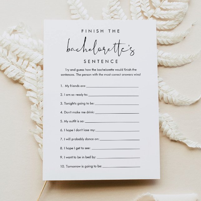 Convites STELLA Termina o Jogo de Frase da Bachelorette (Criador carregado)