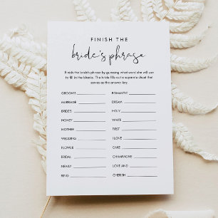 Convites STELLA Termine o Jogo de Brida de Frase da Noiva