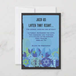 Convites STEPPING STONES Bar Bat Mitzvah Party Card