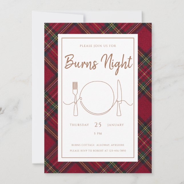 Convites Stewart Burns Night Invitation (Frente)