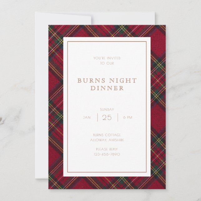 Convites Stewart Tartan Invitation (Frente)