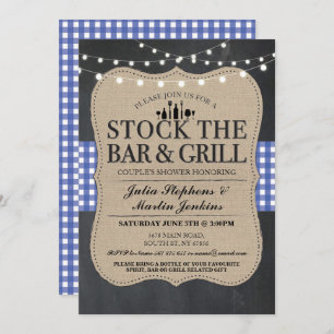 Convites Stock O Bar e Festa de noivado de Grill Rustic