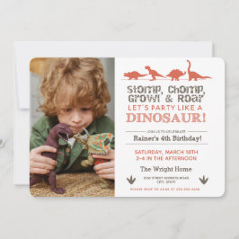 Convites Stomp Chomp ROAR Birthday Dinosaur Download Puro