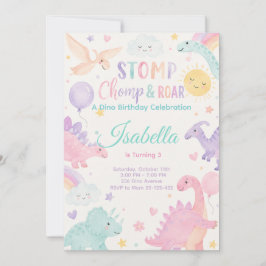 Convites Stomp Chomp & Roar Dinosaur Invitation Editable