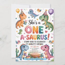 Convites Stomp Chomp Roar dinossauro um aniversário de saur