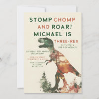 Stomp Chomp Roar T-Rex Dinossaur Boy aniversário d