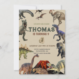 Convites Stomp sobre Dino Birthday