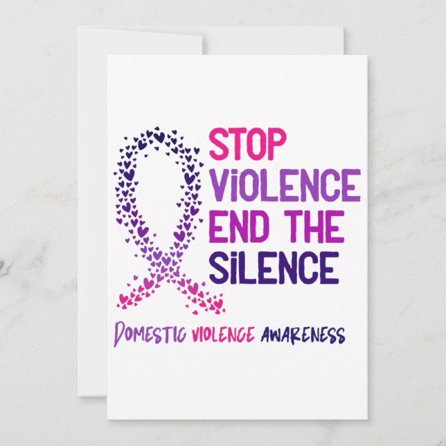 Convites Stop Violence and the Silence Domestic Violence Aw (Frente)