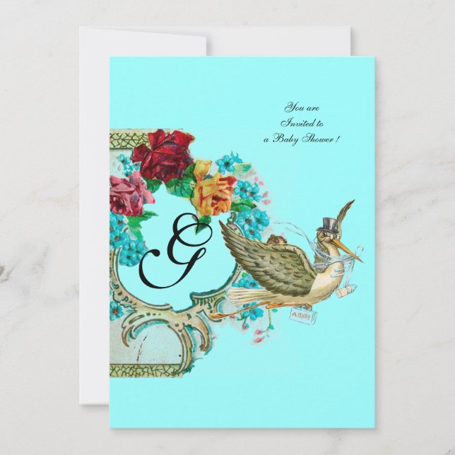 CONVITES STORAGE CHÁ DE FRALDAS 3 MONOGRAM (Frente)