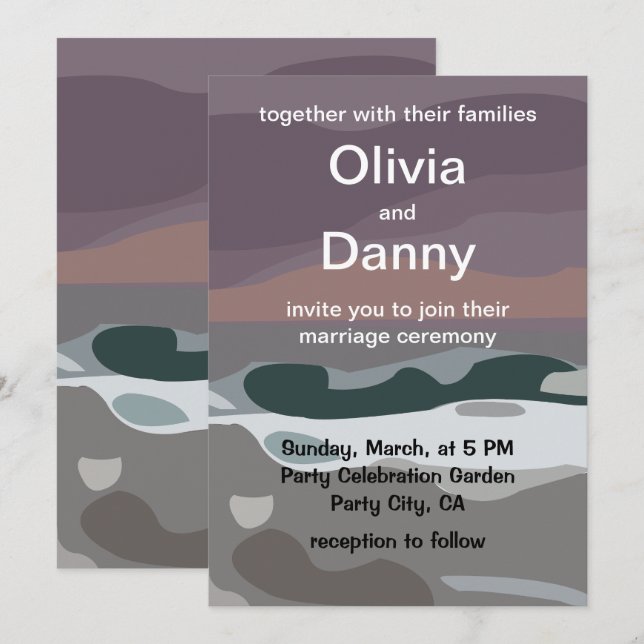 Convites Storm Sky Cloud Sea Onda Natureza Casamento (Frente/Verso)