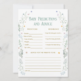 Convites Story Book Baby Shower Baby Predictions Game Card