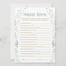 Convites Story Book Baby Shower Nursery Rhyme Game Card