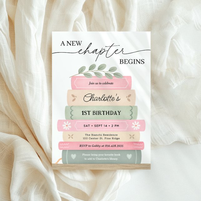Convites Storybook Birthday A New Chapter Begins (Criador carregado)