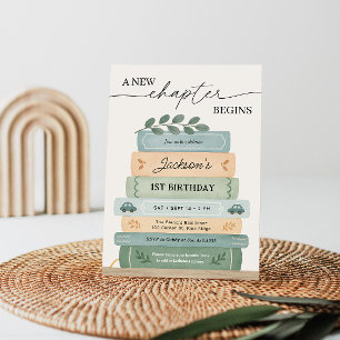 Convites Storybook Birthday Um Novo Capítulo Começa