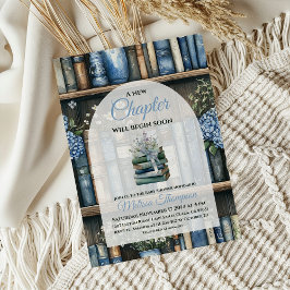 Convites Storybook Blue Boy Library Book Baby Shower