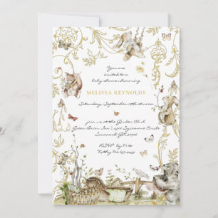 Convites Storybook Chá de fraldas florestal