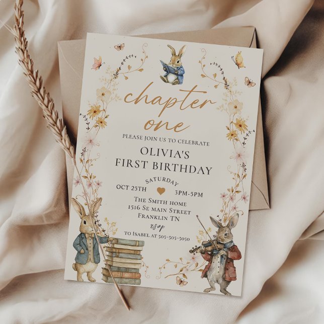 Convites Storybook Chapter One 1st Birthday Invitation (Criador carregado)