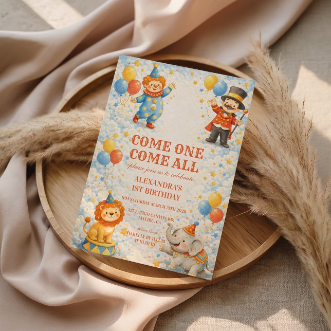 Convites Storybook Circus Friends Birthday (Criador carregado)