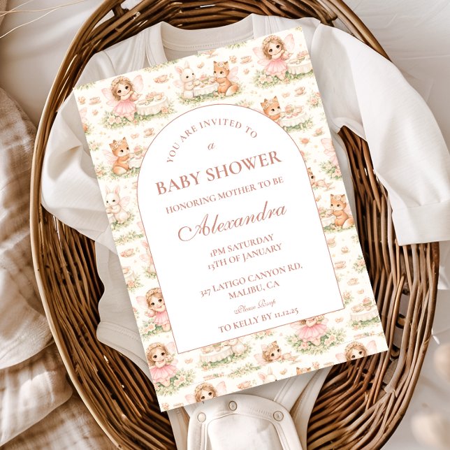 Convites Storybook Fairy Baby Shower (Criador carregado)