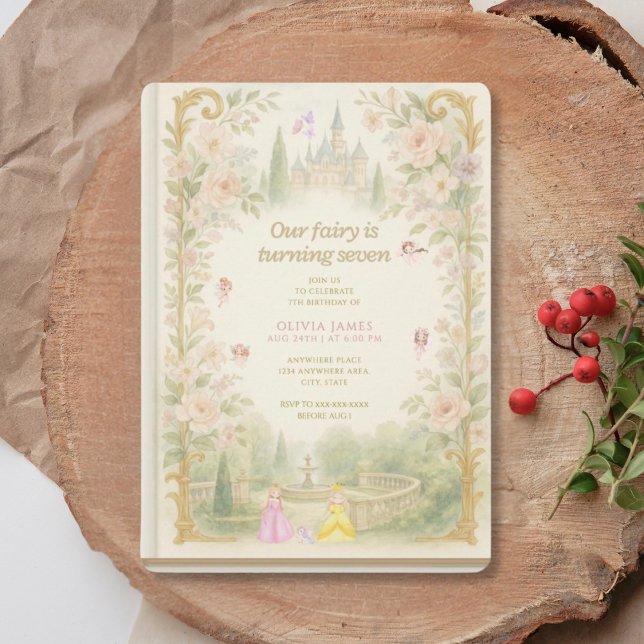 Convites Storybook, fairy first, fairytale 7th birthday (Criador carregado)