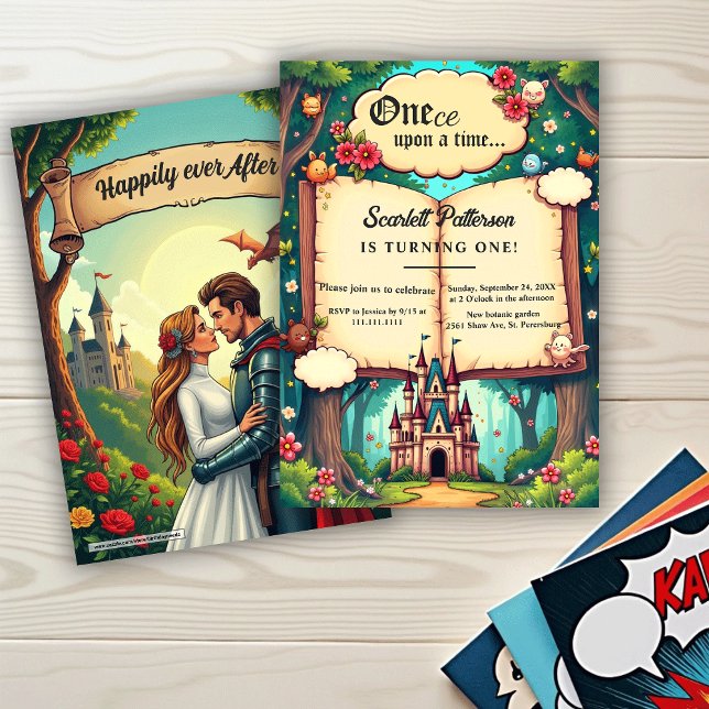 Convites Storybook Forest Woodland Fairytale 1st Birthday (Criador carregado)