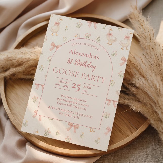 Convites Storybook Goose 1st Birthday (Criador carregado)