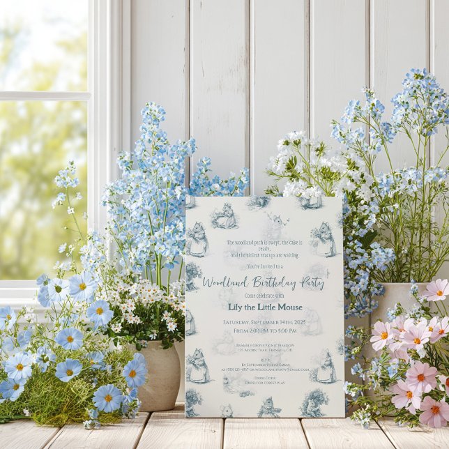 Convites Storybook Little Mouse Birday (Criador carregado)