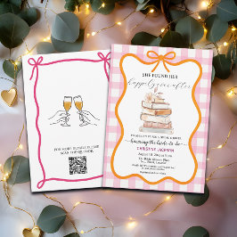 Convites Storybook 'New Chapter' QR Code Bridal Shower