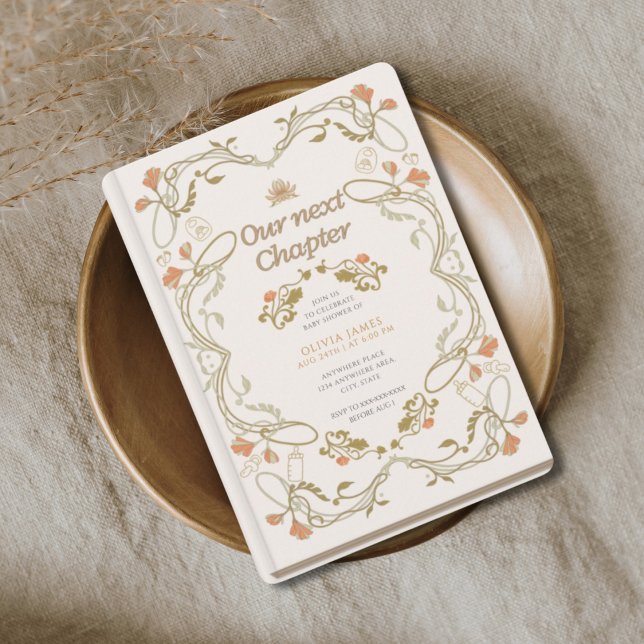 Convites Storybook nosso próximo capítulo chá de fraldas de (Criador carregado)