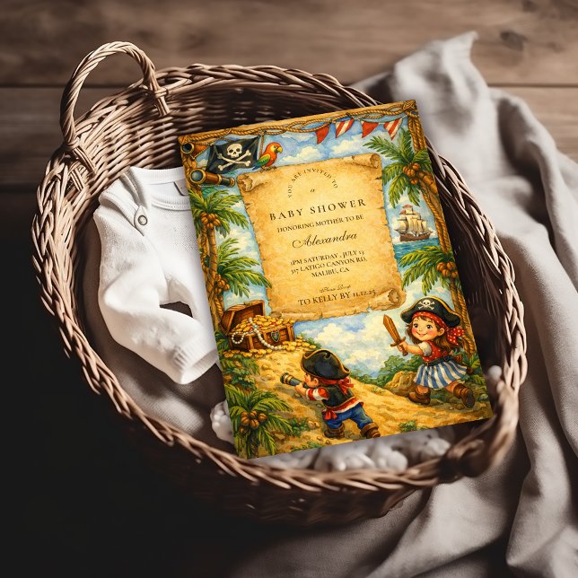 Convites Storybook Pirate Adventure Baby Shower (Criador carregado)
