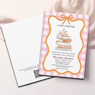 Convites Storybook 'Um novo capítulo' Chá de fraldas de cód