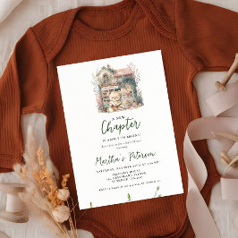 Convites Storybook Um novo capítulo Sobre o Chá de fraldas