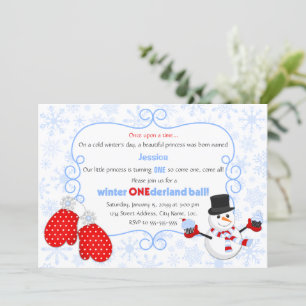 Convites Storybook Winter Onederland Ball Aniversário