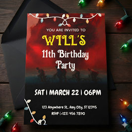 Convites Stranger Birthday Invitation Eleven Theme Kids 