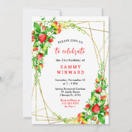 Convites Strawberries and Daisies Birthday