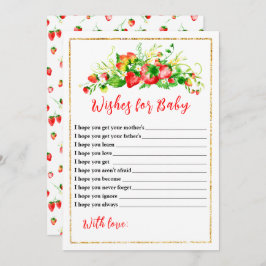 Convites Strawberries Foliage Baby Shower Wishes For Baby