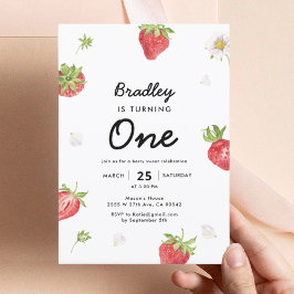 Convites Strawberry 1rua Berry Primeiro Aniversário