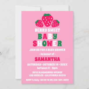 Convites Strawberry Baby Girl Chá Berry Sweet