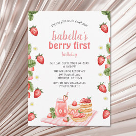 Convites Strawberry Berry First Birthday Berry Weet