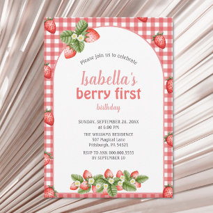 Convites Strawberry Berry First Birthday Berry Weet